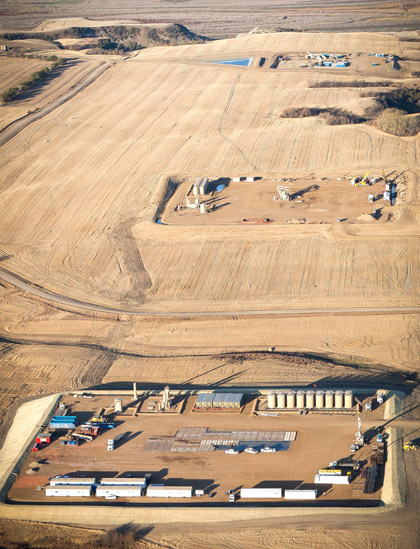 oil rigs on the north dakota plains